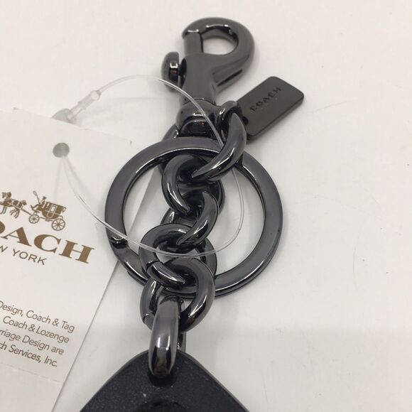 Coach Embroidered Rocket Bag Charm in BK/Black Refined Calf Leather NWT F58491 - Picture 7 of 16